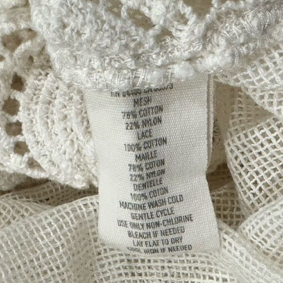 Aerie Lace Mesh Ivory Blouse Top Women’s Small - Picture 4 of 4